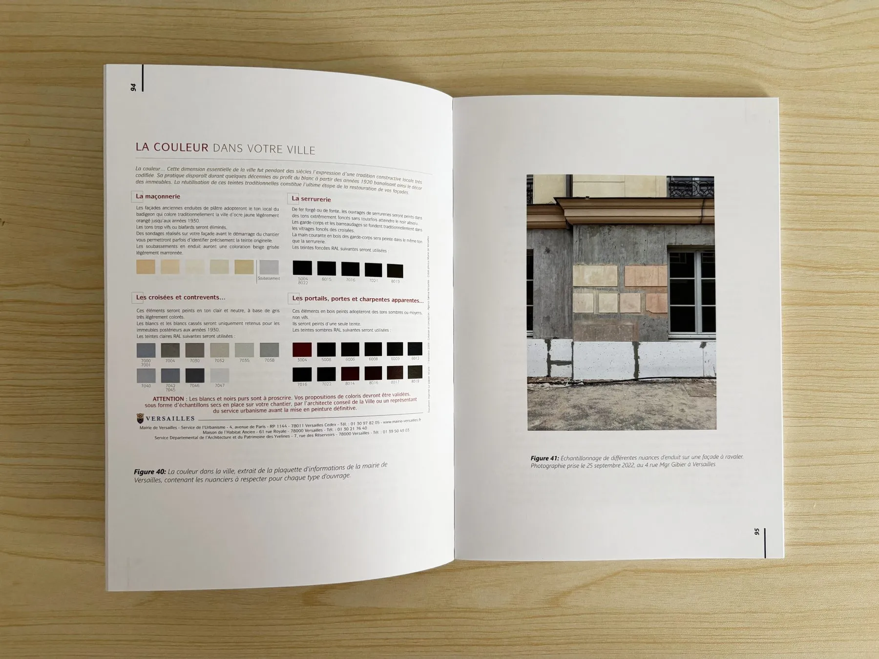 Spread: “Color in your city”, a practical guide and façade color chart