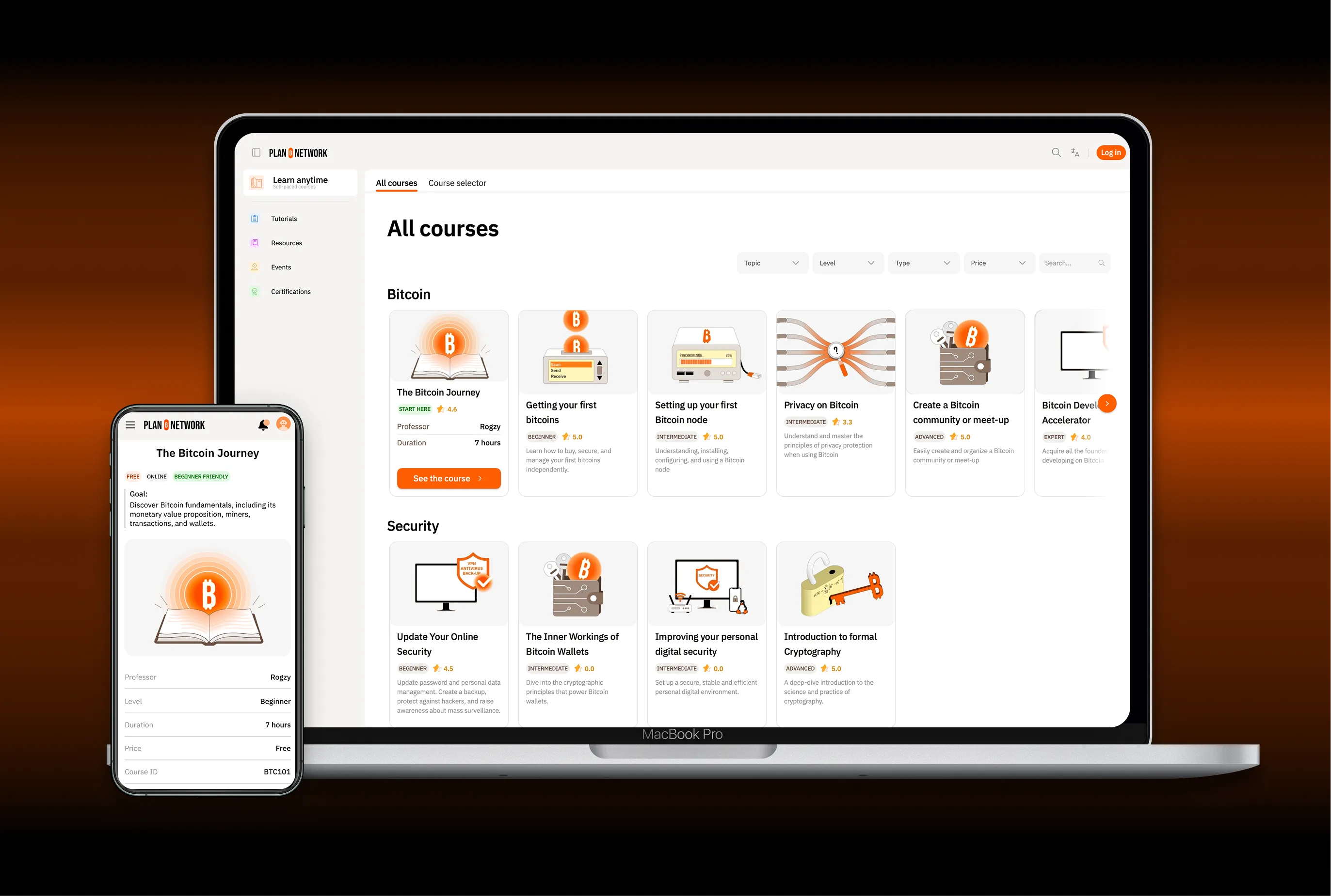 The Plan B learning platform — course catalogue