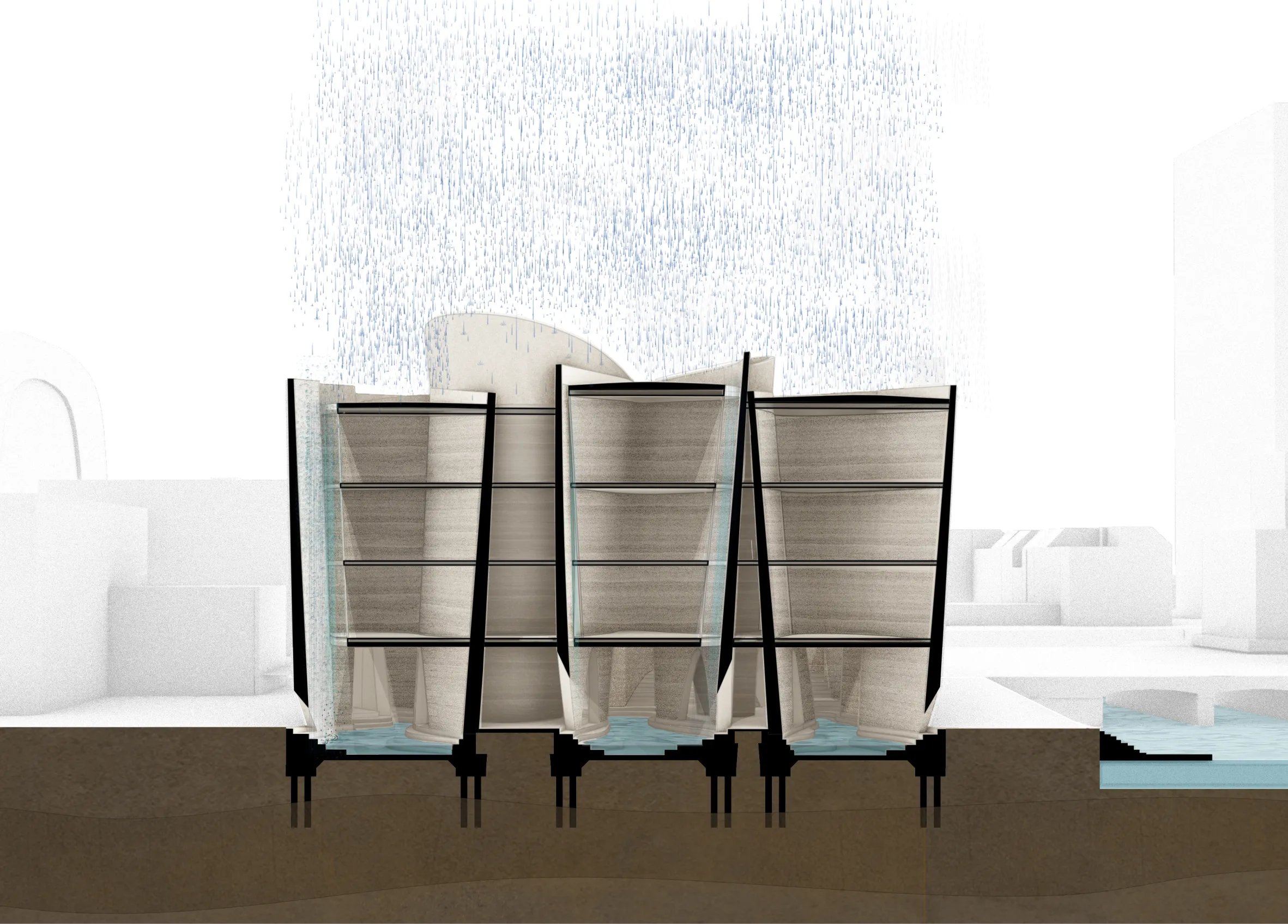 Coupe transversale du bâtiment